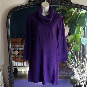 Boden purple cashmere mix knitted dress.